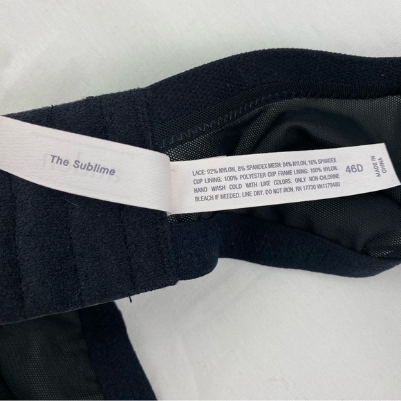 Auden The Sublime Bra 46D Black Lace Plunge Coverage Push Up Underwire NEW - Picture 11 of 12